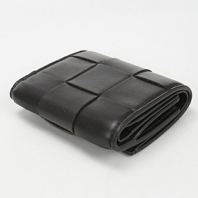 中古 ボッテガ・ヴェネタ 三つ折り財布 三折財布 レディース ブランド BOTTEGA VENETA カセット ファスナーウォレット ブラウン USDBO114456011