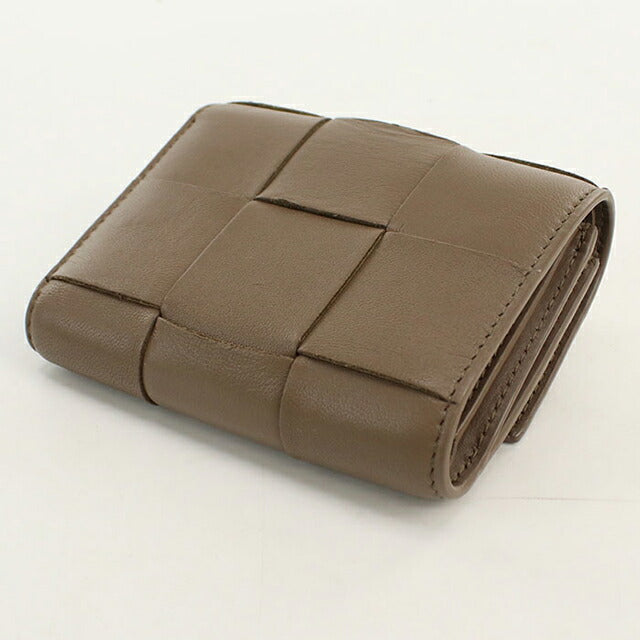 中古 ボッテガ・ヴェネタ 三つ折り財布 三折財布 レディース ブランド BOTTEGA VENETA カセット ファスナーウォレット 814686 グレー USDBO115228011
