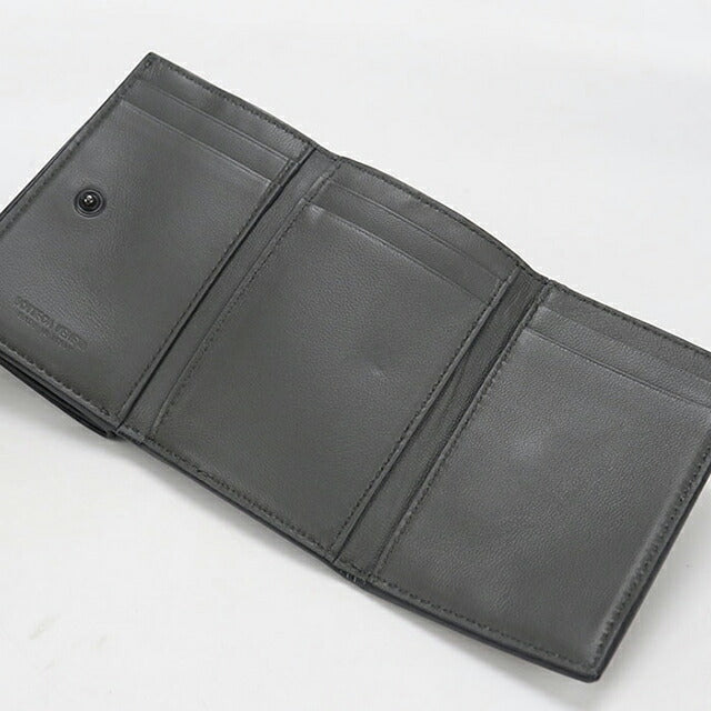 中古 ボッテガ・ヴェネタ 三つ折り財布 三折財布 コンパクト ユニセックス ブランド BOTTEGA VENETA イントレチャート ブラック USDBO115799011