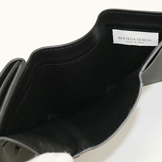 中古 ボッテガ・ヴェネタ 三つ折り財布 三折財布 コンパクト ユニセックス ブランド BOTTEGA VENETA イントレチャート ブラック USDBO115799011
