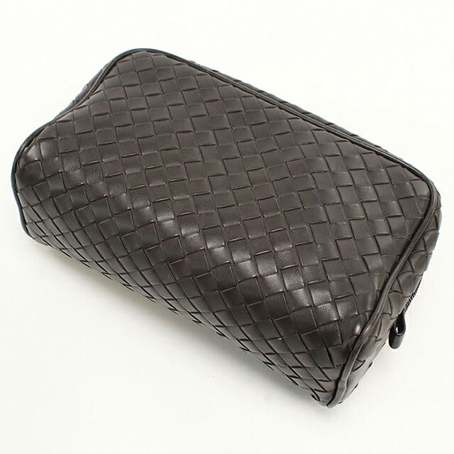 中古 ボッテガ・ヴェネタ ポーチ ユニセックス ブランド BOTTEGA VENETA イントレチャート レザー ブラウン USDBO116519011