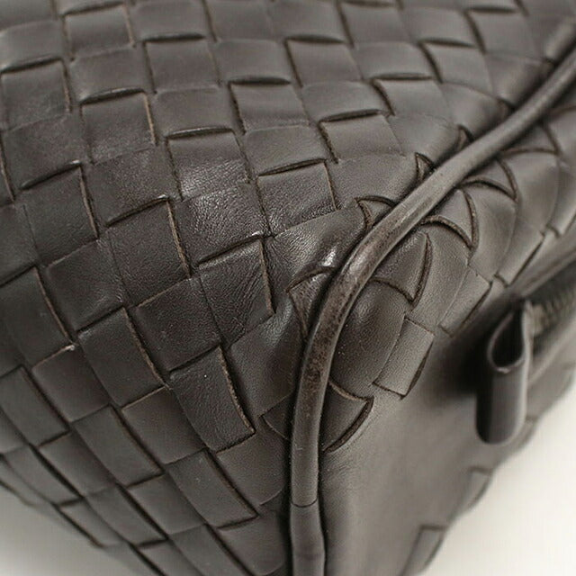 中古 ボッテガ・ヴェネタ ポーチ ユニセックス ブランド BOTTEGA VENETA イントレチャート レザー ブラウン USDBO116519011