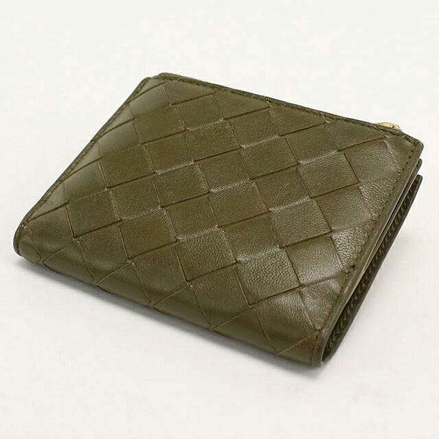 中古 ボッテガ・ヴェネタ 二つ折り財布 二折財布 コンパクト レディース BOTTEGA VENETA イントレチャート スモール 二つ折ウォレット 742330 USDBO117055011