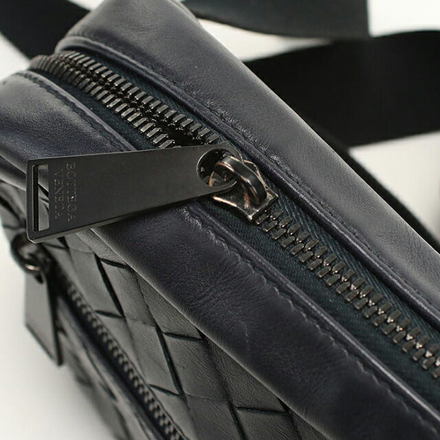 中古 ボッテガ・ヴェネタ ボディバッグ メンズ ブランド BOTTEGA VENETA イントレチャート ベルトバッグ レザー ブラック USDBO118331011