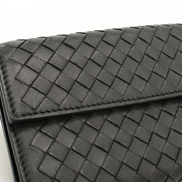 Used Bottega Veneta Long Wallet Bifold Unisex Brand BOTTEGA VENETA Intrecciato Large Flap Wallet Black USDBO118366011