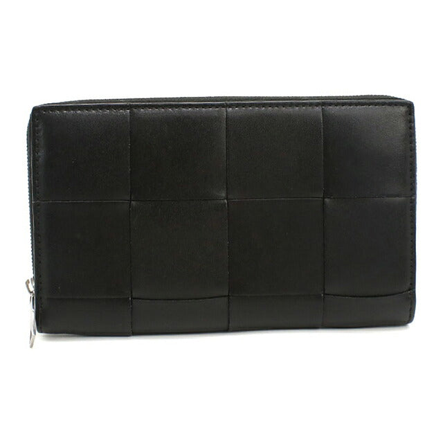 中古 ボッテガ・ヴェネタ 長財布ラウンドファスナー メンズ ブランド BOTTEGA VENETA カセット 748054 ブラック USDBO118499011