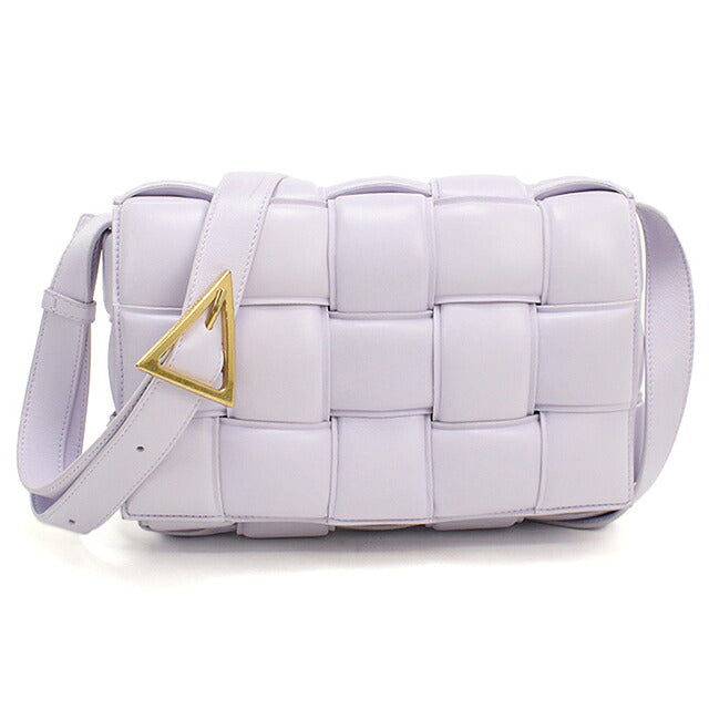 中古 ボッテガ・ヴェネタ ショルダーバッグ レディース ブランド BOTTEGA VENETA パデッド カセット レザー 591970 パープル USDBO120037011