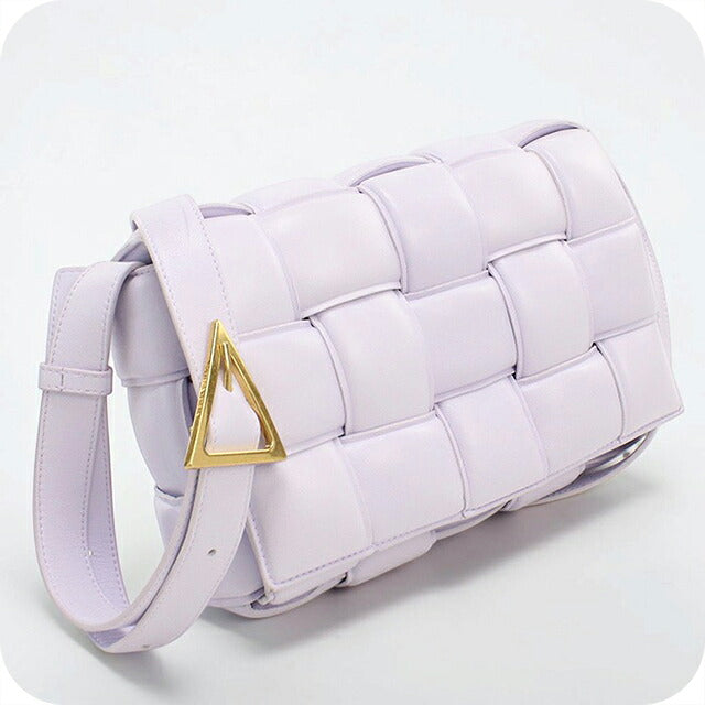 中古 ボッテガ・ヴェネタ ショルダーバッグ レディース ブランド BOTTEGA VENETA パデッド カセット レザー 591970 パープル USDBO120037011