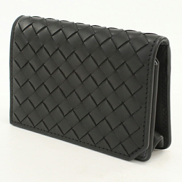 中古 ボッテガ・ヴェネタ 名刺入れ メンズ ブランド BOTTEGA VENETA イントレチャート ピッコロ カードケース ブラック USDBO120569011
