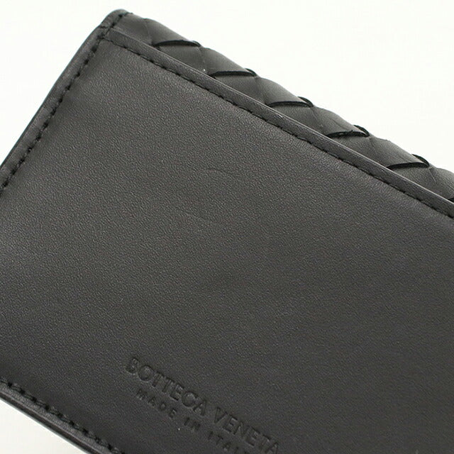 中古 ボッテガ・ヴェネタ 名刺入れ メンズ ブランド BOTTEGA VENETA イントレチャート ピッコロ カードケース ブラック USDBO120569011