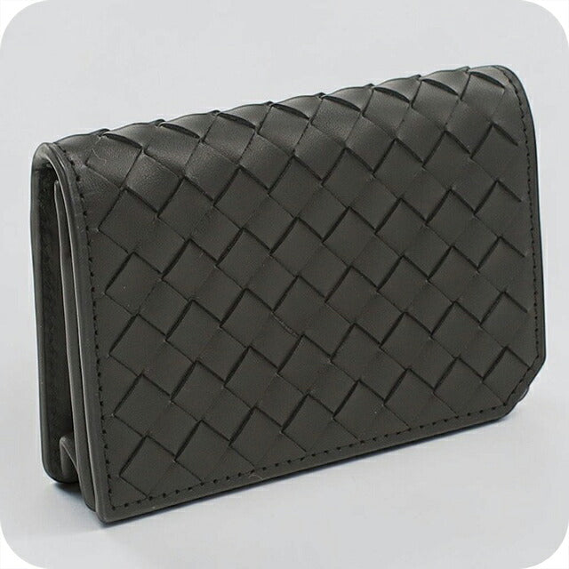 中古 ボッテガ・ヴェネタ 名刺入れ メンズ ブランド BOTTEGA VENETA イントレチャート ピッコロ カードケース ブラック USDBO120569011