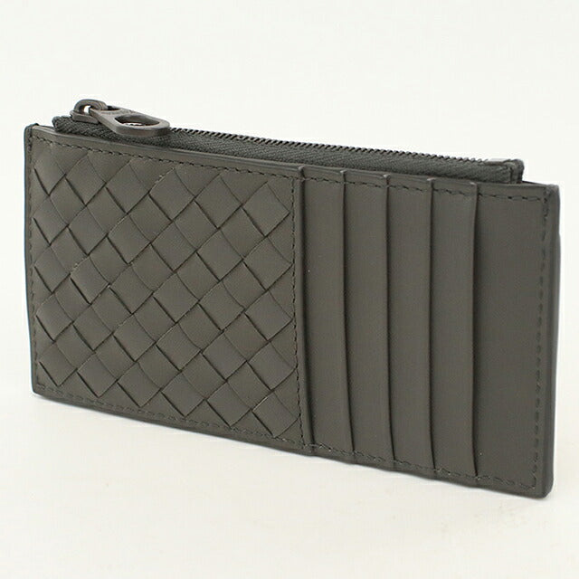 中古 ボッテガ・ヴェネタ 小銭入れ メンズ ブランド BOTTEGA VENETA イントレチャート フラグメントケース レザー 566430 グレー USDBO120571011