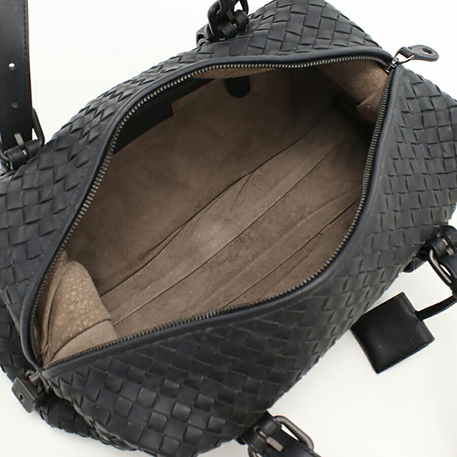中古 ボッテガヴェネタ ミニボストン レディース ブランド BOTTEGA VENETA イントレチャート レザー ブラック バッグ USDBO94029011