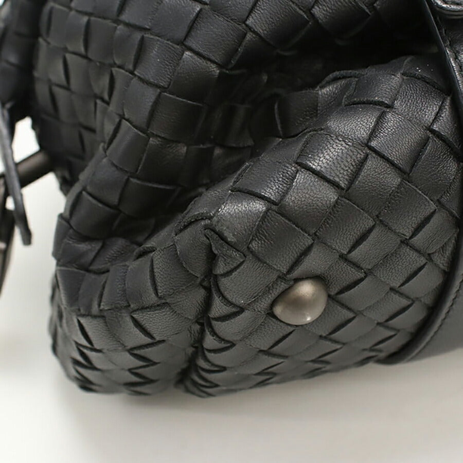 中古 ボッテガヴェネタ ミニボストン レディース ブランド BOTTEGA VENETA イントレチャート レザー ブラック バッグ USDBO94029011