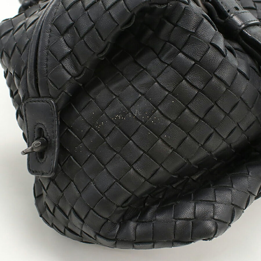 中古 ボッテガヴェネタ ミニボストン レディース ブランド BOTTEGA VENETA イントレチャート レザー ブラック バッグ USDBO94029011