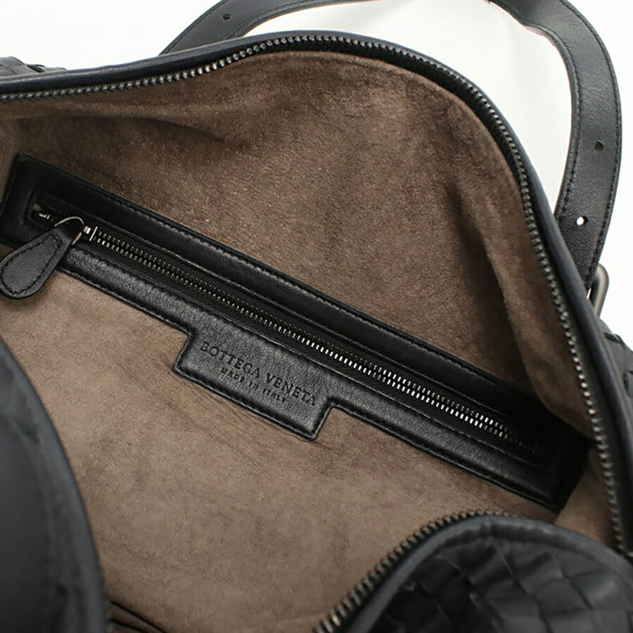 中古 ボッテガヴェネタ ミニボストン レディース ブランド BOTTEGA VENETA イントレチャート レザー ブラック バッグ USDBO94029011