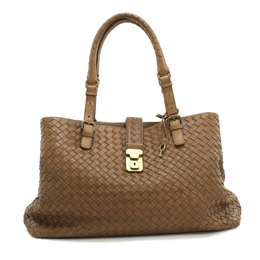 中古 ボッテガヴェネタ トートバッグ レディース ブランド BOTTEGA VENETA イントレチャート ローマバッグ レザー 171265 ブラウン バッグ USDBO95212011