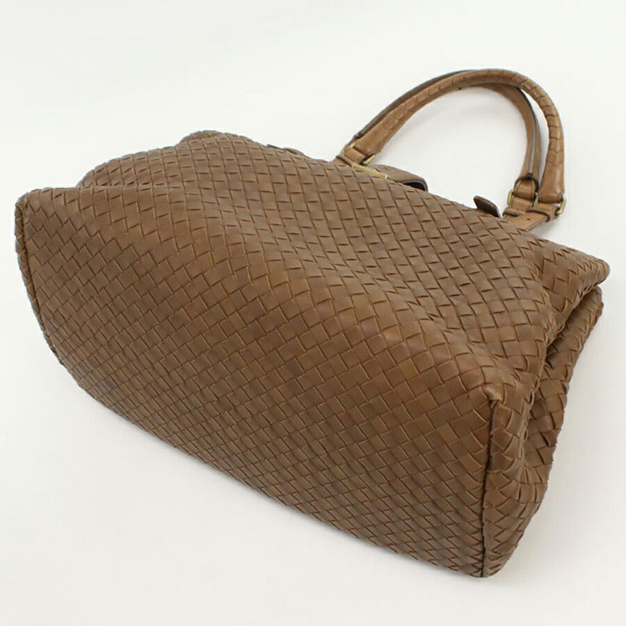 中古 ボッテガヴェネタ トートバッグ レディース ブランド BOTTEGA VENETA イントレチャート ローマバッグ レザー 171265 ブラウン バッグ USDBO95212011