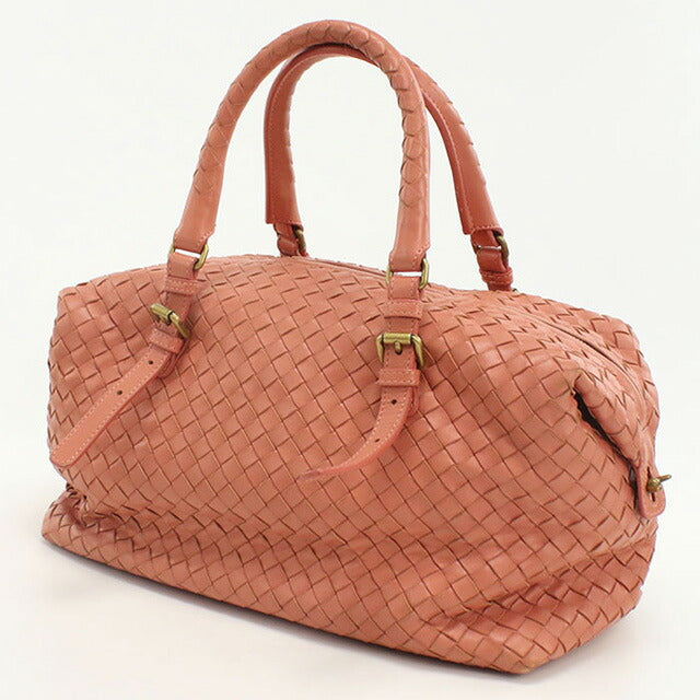 中古 ボッテガヴェネタ ミニボストン レディース ブランド BOTTEGA VENETA イントレチャート レザー 173398 V00A2 6810 ピンク バッグ USDBO96705011