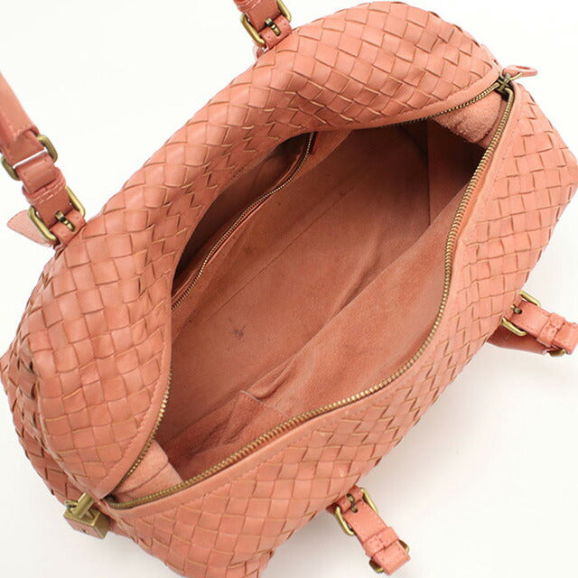 中古 ボッテガヴェネタ ミニボストン レディース ブランド BOTTEGA VENETA イントレチャート レザー 173398 V00A2 6810 ピンク バッグ USDBO96705011