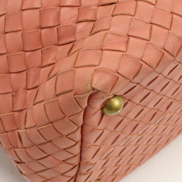 中古 ボッテガヴェネタ ミニボストン レディース ブランド BOTTEGA VENETA イントレチャート レザー 173398 V00A2 6810 ピンク バッグ USDBO96705011