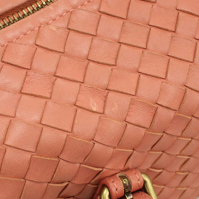 中古 ボッテガヴェネタ ミニボストン レディース ブランド BOTTEGA VENETA イントレチャート レザー 173398 V00A2 6810 ピンク バッグ USDBO96705011