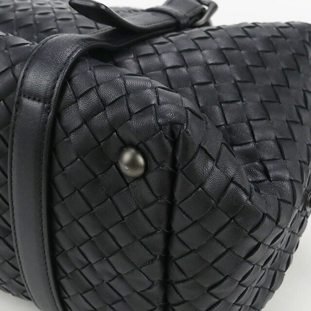 中古 ボッテガヴェネタ ミニボストン レディース ブランド BOTTEGA VENETA イントレチャート レザー ブラック バッグ USDBO96707011