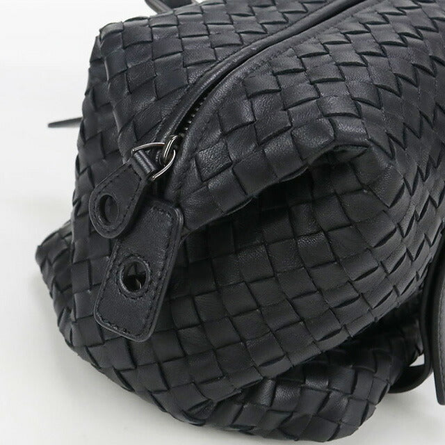 中古 ボッテガヴェネタ ミニボストン レディース ブランド BOTTEGA VENETA イントレチャート レザー ブラック バッグ USDBO96707011
