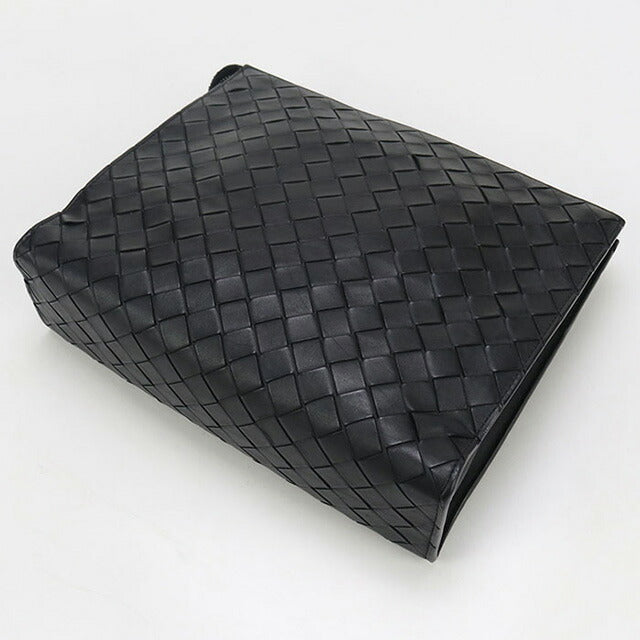中古 ボッテガヴェネタ クラッチバッグ メンズ ブランド BOTTEGA VENETA イントレチャート レザー ブラック バッグ USDBO97400011