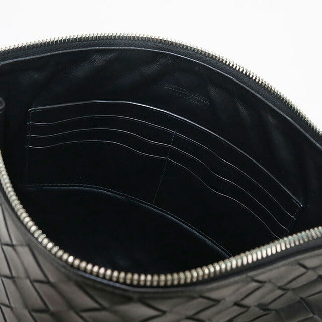 中古 ボッテガヴェネタ クラッチバッグ メンズ ブランド BOTTEGA VENETA イントレチャート レザー ブラック バッグ USDBO97400011
