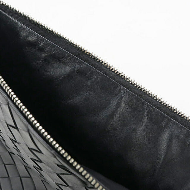 中古 ボッテガヴェネタ クラッチバッグ メンズ ブランド BOTTEGA VENETA イントレチャート レザー ブラック バッグ USDBO97400011