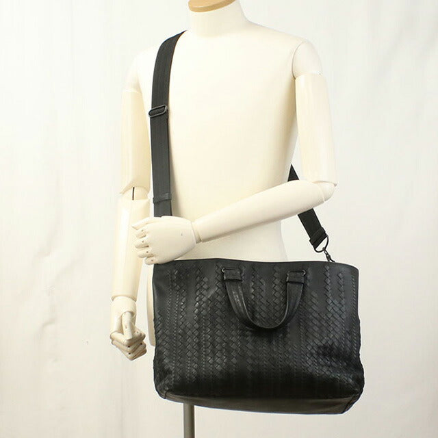 中古 ボッテガヴェネタ トートバッグ メンズ ブランド BOTTEGA VENETA イントレチャート 2WAYトートバッグ レザー ブラック バッグ USDBO98358011