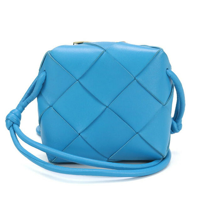 中古 ボッテガヴェネタ 斜め掛け ショルダーバッグ レディース ブランド BOTTEGA VENETA イントレチャート ミニカセット カメラバッグ 701915 ブルー バッグ USDBO98407011