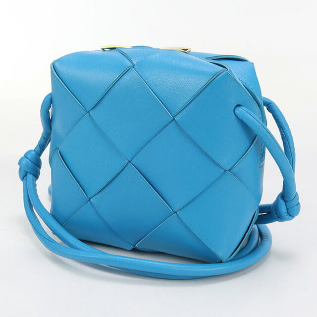 中古 ボッテガヴェネタ 斜め掛け ショルダーバッグ レディース ブランド BOTTEGA VENETA イントレチャート ミニカセット カメラバッグ 701915 ブルー バッグ USDBO98407011