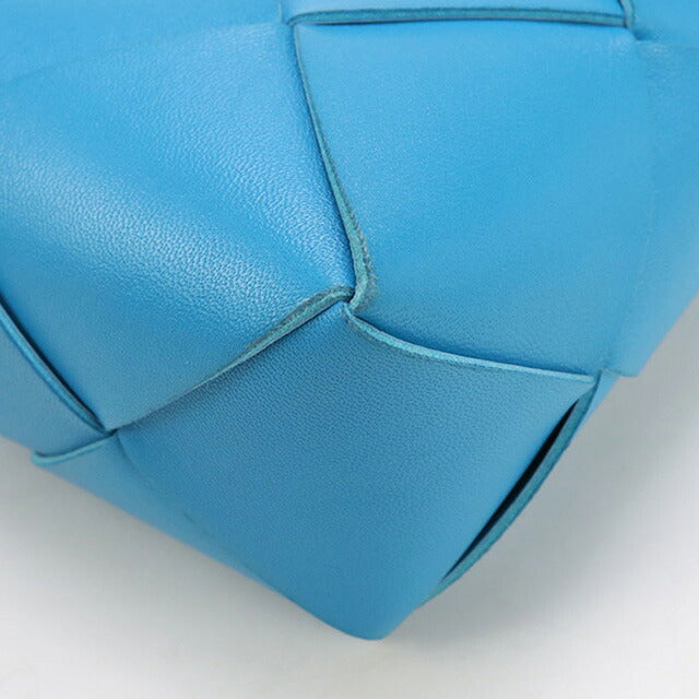 中古 ボッテガヴェネタ 斜め掛け ショルダーバッグ レディース ブランド BOTTEGA VENETA イントレチャート ミニカセット カメラバッグ 701915 ブルー バッグ USDBO98407011