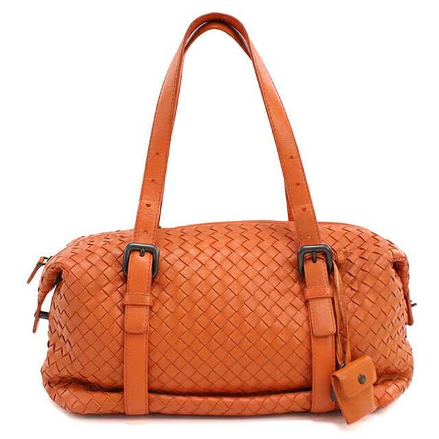 中古 ボッテガヴェネタ ミニボストン レディース ブランド BOTTEGA VENETA イントレチャート レザー 272801 V0016 7561 オレンジ バッグ USDBO98501011