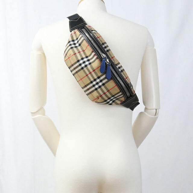 二手 Burberry Body Bag 男士品牌 BURBERRY Nova 格纹腰包 米色包 USDBU104682011