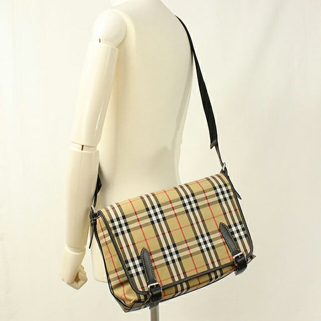 中古 バーバリー 斜め掛け ショルダーバッグ ユニセックス ブランド BURBERRY ノバチェック メッセンジャーバッグ 4077391 ベージュ USDBU114850011