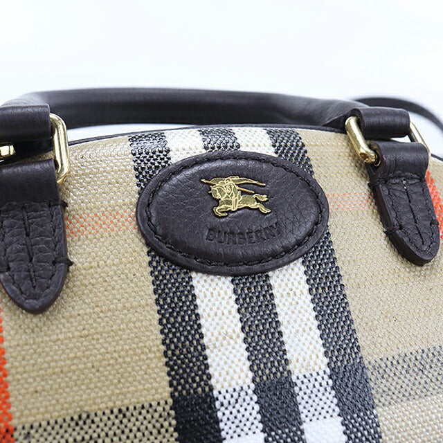 Used Burberry Handbag Ladies Brand BURBERRY Burberry Check Mini Highland Bowling Bag 8115281 Beige USDBU121211011