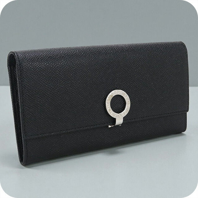 美品【Bvlgari】ブルガリ ローマ ラージウォレット黒 中古 ブルガリ 長財布二折 ユニセックス ブランド BVLGARI ブルガリ