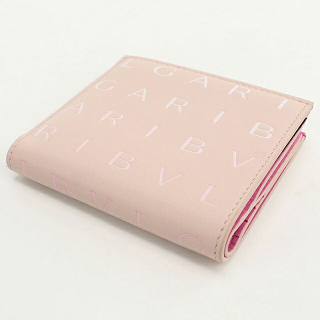 中古 ブルガリ 二つ折り財布 レディース ブランド BVLGARI ロゴマニア ピンク 財布 USDBV103702011