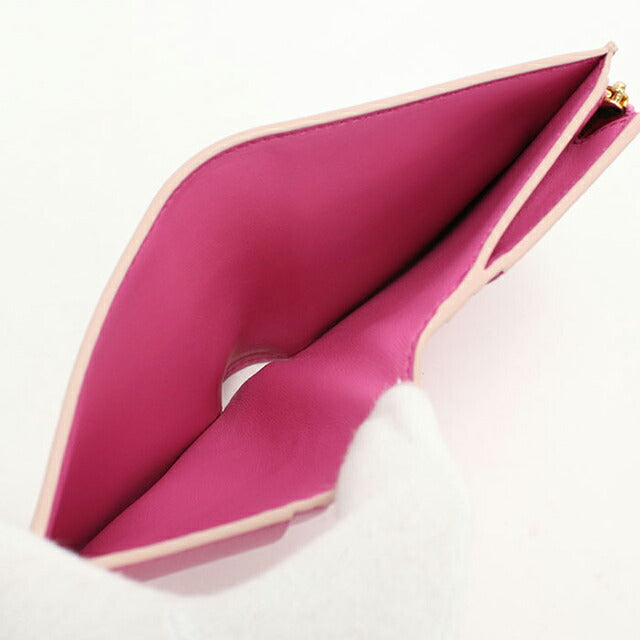 中古 ブルガリ 二つ折り財布 レディース ブランド BVLGARI ロゴマニア ピンク 財布 USDBV103702011