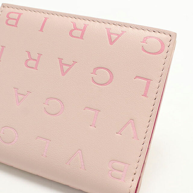 中古 ブルガリ 二つ折り財布 レディース ブランド BVLGARI ロゴマニア ピンク 財布 USDBV103702011