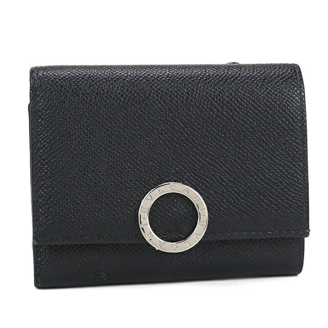 中古 ブルガリ 三折財布 ユニセックス ブランド BVLGARI ブルガリクリップ 290800 ブラック 財布 USDBV104282011