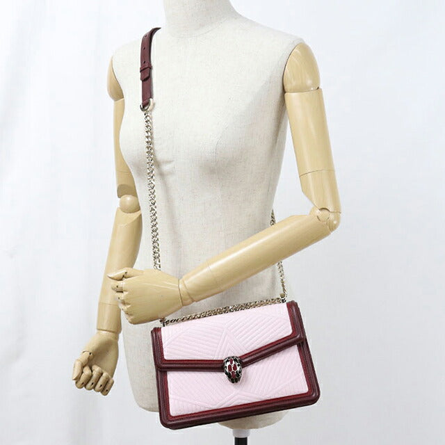 中古 ブルガリ ショルダーバッグ レディース ブランド BVLGARI セルペンティ フォーエバー チェーン ピンク USDBV118197011