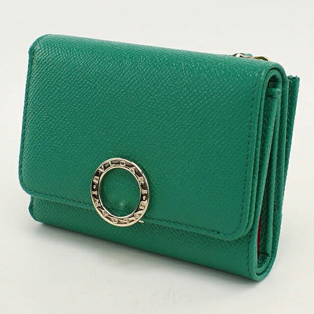 中古 ブルガリ 三つ折り財布 三折財布 コンパクト レディース ブランド BVLGARI ブルガリ・ブルガリ クリップ 293180 グリーン USDBV120785011