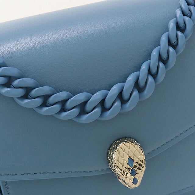 中古 ブルガリ 斜め掛け ショルダーバッグ レディース ブランド BVLGARI セルペンティフォーエバー 2WAY レザー ブルー バッグ USDBV97061011