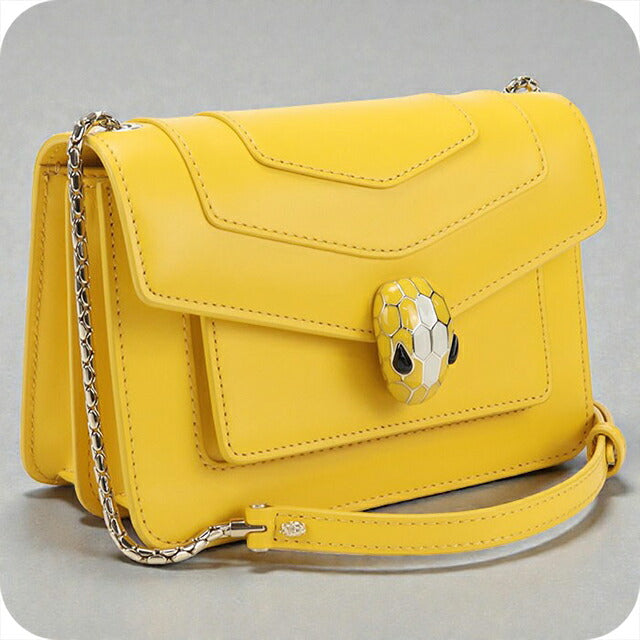 中古 ブルガリ 斜め掛け ショルダーバッグ レディース ブランド BVLGARI セルペンティフォーエバー チェーン イエロー バッグ USDBV97065011