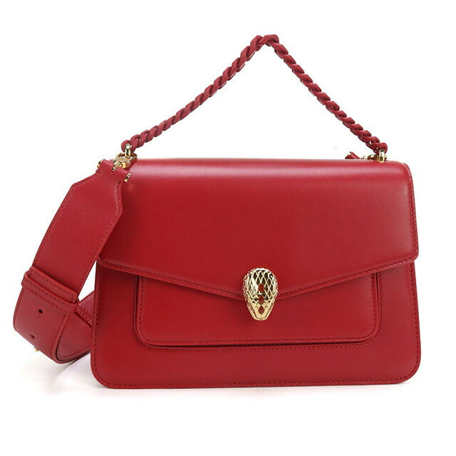 中古 ブルガリ 斜め掛け ショルダーバッグ レディース ブランド BVLGARI セルペンティフォーエバー 2WAYショルダーバッグ レッド バッグ USDBV98317011
