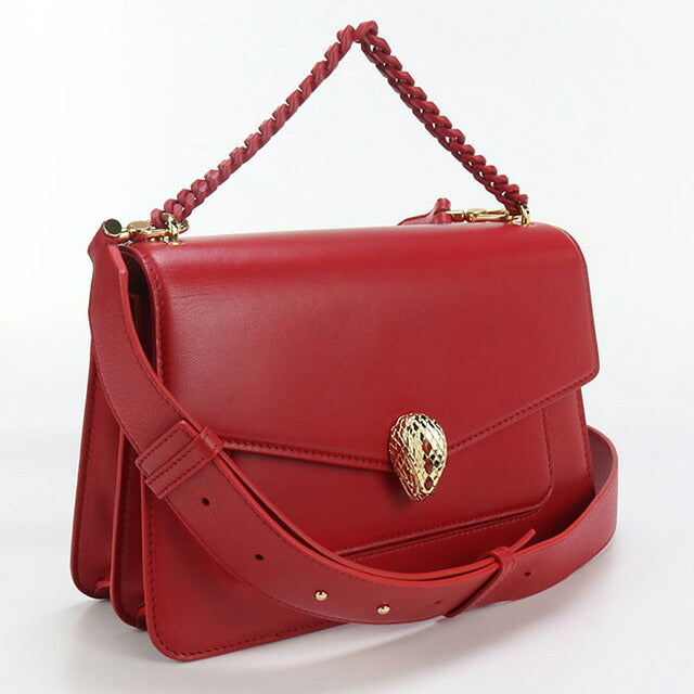 中古 ブルガリ 斜め掛け ショルダーバッグ レディース ブランド BVLGARI セルペンティフォーエバー 2WAYショルダーバッグ レッド バッグ USDBV98317011